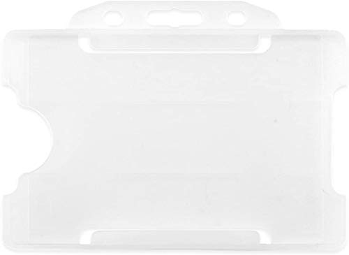 CKB Ltd® 50x Clear Single Sided RIGID Slide In Open Faced Kartenhalter Ausweishülle Ausweishalter aus Hartplastik HORIZONTAL / LANDSCAPE Identity Plastic Pass Protector - Holds a 86mm 54mm cr80 credit card sized von CKB LTD