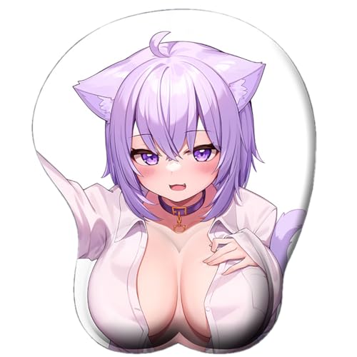 Anime Nekomata Okayu 3D Mauspad mit Handgelenkauflage Gaming Mauspads Rutschfestes Mauspad 3D Mauspads 3D Ergonomisches Mauspad(Size:2) von CKWJMUBS