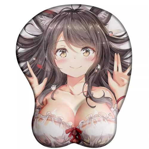 CKWJMUBS Anime Ahri 3D Mauspad mit Handgelenkauflage Gaming Mauspads Rutschfestes Mauspad 3D Mauspads 3D Ergonomisches Mauspad（N2C257L） von CKWJMUBS