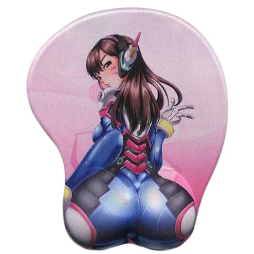 Anime D.Va 3D Mauspad mit Handgelenkauflage Gaming Mauspads Rutschfestes Mauspad 3D Mauspads 3D Ergonomisches Mauspad（J）(Size:2) von CKWJMUBS