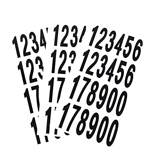 CL-Link 360 Stück Zahlen Aufkleber Selbstklebend Vinyl Briefkasten Selbstklebende für Schilder, Fenster, Autos, Zuhause, Geschäft (Schwarz, 7, 6 cm) von CL-Link