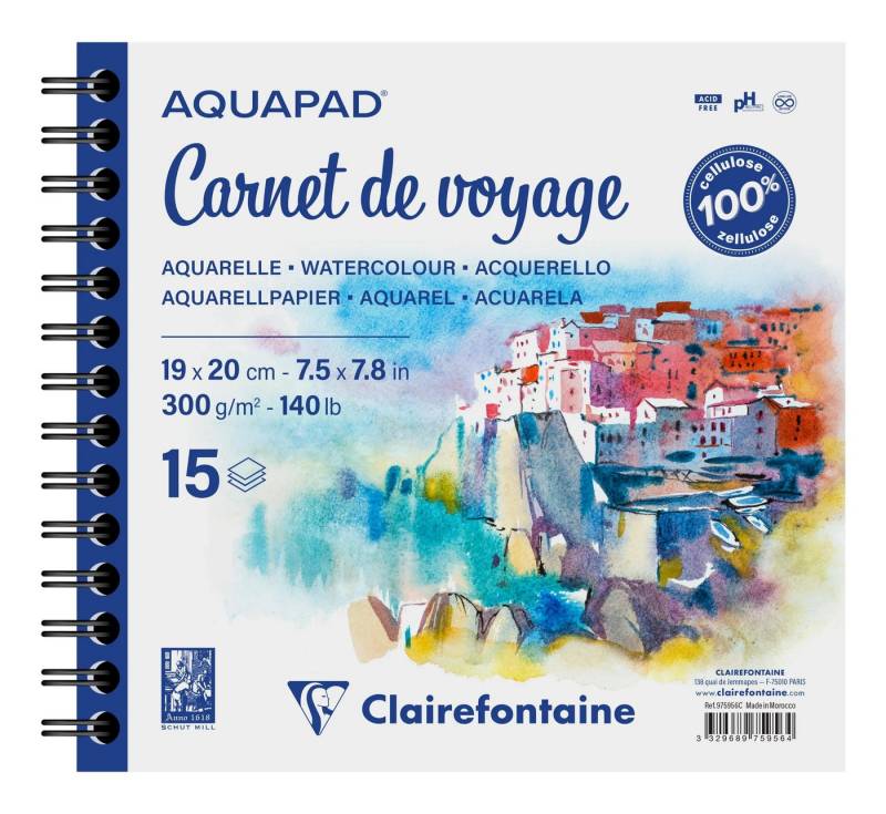 CLAIREFONTAINE Fotoalbum 2x Reisealbum Skizzenbuch 19x20cm 15 Blatt 975956C, Kunst Clairefontaine von CLAIREFONTAINE