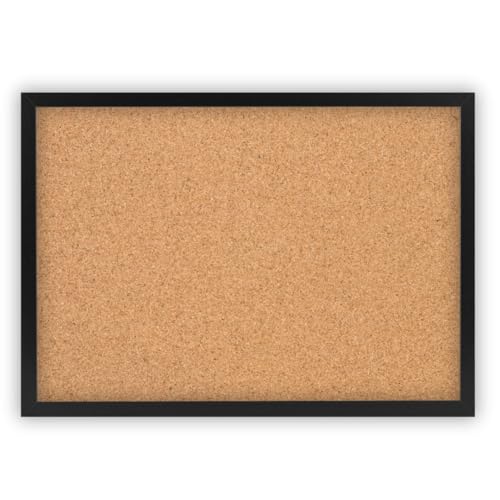 Clamaro 'Memo' Pinnwand Kork 100 x 40 mit Rahmen | Schwarz Matt | Korkwand mit MDF-Holz Bilderrahmen und Metall Aufhängern (Qerformat & Hochformat) | Inkl. 10 Reißzwecken von CLAMARO