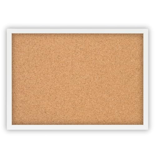 Clamaro 'Memo' Pinnwand Kork 100 x 40 mit Rahmen | Weiß Matt | Korkwand mit MDF-Holz Bilderrahmen und Metall Aufhängern (Qerformat & Hochformat) | Inkl. 10 Reißzwecken von CLAMARO
