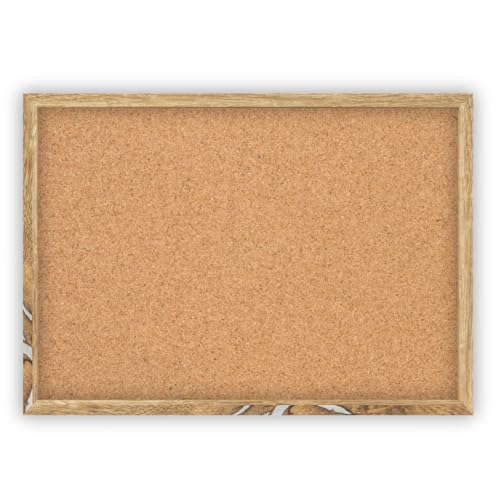 Clamaro 'Memo' Pinnwand Kork 100 x 50 mit Rahmen | Eiche Altholz Silber | Korkwand mit MDF-Holz Bilderrahmen und Metall Aufhängern (Qerformat & Hochformat) | Inkl. 10 Reißzwecken von CLAMARO