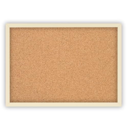 Clamaro 'Memo' Pinnwand Kork 100 x 80 mit Rahmen | Beige | Korkwand mit MDF-Holz Bilderrahmen und Metall Aufhängern (Qerformat & Hochformat) | Inkl. 10 Reißzwecken von CLAMARO