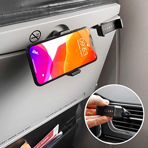 CLAMPY Handyhalterung Smartphone Handy Halterung für Flugzeug Tisch Kabine, Auto 2in1 Lüftungsgitter Lüftung, Universal, 360° drehbar, verstellbar, flexibel CLAMPY Handyhalterung Smartphone Handy Halterung für Flugzeug Tisch Kabine, Auto 2in1 Lüftungsgitter Lüftung, Universal, 360° drehbar, verstellbar, flexibel von CLAMPY