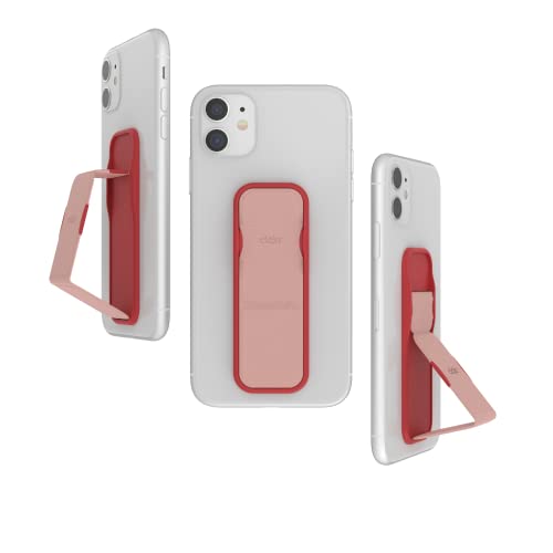 CLCKR Handy Griff und ausziehbarer Ständer, Universal Handy Griffhalterung mit unterschiedlichen Ansichtswinkeln für iPhone 14/13/12, Samsung S22, Telefone, Tablets, Rot von CLCKR