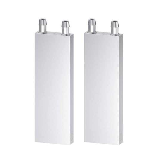 CLDIY Aluminium Wasserkühlblock, Flüssigkeitswasserkühler Kühlkörpersystem für PC Computer CPU Graphics Kühler Kühlkörper Endothermic Head Silber (40mm x 120mm x 12mm) 2 STÜCK von CLDIY