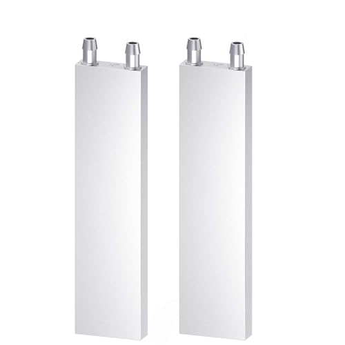CLDIY Aluminium Wasserkühlblock, Flüssigkeitswasserkühler Kühlkörpersystem für PC Computer CPU Graphics Kühler Kühlkörper Endothermic Head Silber (40mm x 200mm x 12mm) 2 STÜCK von CLDIY
