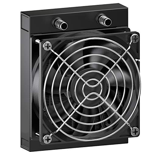CLDIY Wasserkühlungskühler, 12-Rohr-Aluminium-Wärmetauscher-Kühler mit Lüfter für PC-CPU-Computer Wasserkühlsystem DC12V 120 mm von CLDIY