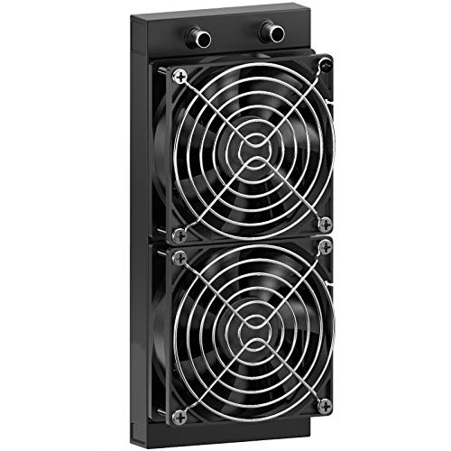 CLDIY Wasserkühlungskühler, 12-Rohr-Aluminium-Wärmetauscher-Kühler mit Lüfter für PC-CPU-Computer Wasserkühlsystem DC12V 240 mm von CLDIY