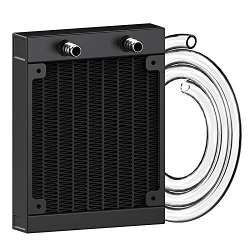 CLDIY Wasserkühlungskühler, 12-Rohr-Aluminium-Wärmetauscher-Kühler mit Rohr für PC-CPU-Computer Wasserkühlsystem DC12V 120 mm von CLDIY