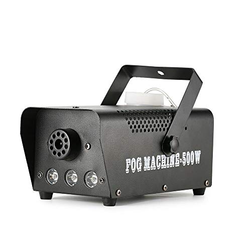 CLEADONG 500W Nebelmaschine, Rauchmaschinen mit 3LED Lichteffekt, mit RGB Gemischte Farbe LED Lichter Effekt mit Funkfernbedienungen für Halloween Party Hochzeit Bühneneffekt von CLEADONG