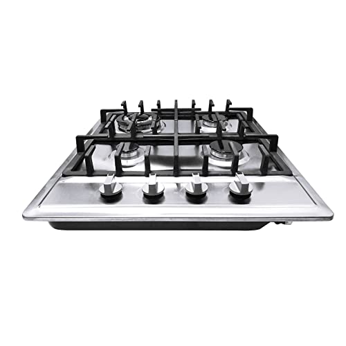 CLEADONG Gaskochfeld 4 Flammig, Herdplatte für Propangas, Einbauherd 23 Zoll Edelstahl Gaskocher für Erdgas/LPG 59 * 51cm CLEADONG Gaskochfeld 4 Flammig, Herdplatte für Propangas, Einbauherd 23 Zoll Edelstahl Gaskocher für Erdgas/LPG 59 * 51cm von CLEADONG