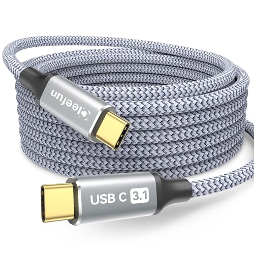 CLEEFUN 3m USB C auf USB C Kabel, 10 Gbit/s, 100W USB 3.1 Gen2 USB C Ladekabel und Datenkabel für iPhone 15 Pro Max, MacBook Pro/Air M2, iPad Pro 12.9 2022 Galaxy S24 S23 S22 Ultra von CLEEFUN