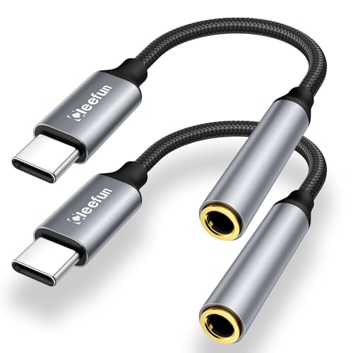 CLEEFUN Adapter USB C auf Klinke, USB C Klinke Adapter 3.5mm, USB C aux Adapter mit DAC Chip für iPhone 15, für Samsung S23 S22 S21 S20, Pixel, iPad Pro, MacBook und Mehr von CLEEFUN