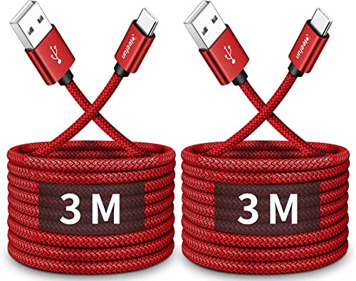 CLEEFUN USB C Kabel [3M 2Pack] 3A ladekabel usb c Nylon Typ C Schnellladekabel kompatibel mit Samsung Galaxy S10 S9 S22 S21 S20 fe S8 Plus. A52s A52 A12 A13 A50 A51 usw von CLEEFUN