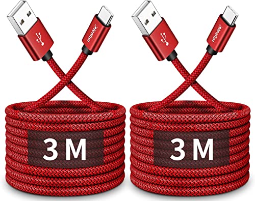 CLEEFUN USB C Kabel [3M 2Stück], 3A Schnell Ladekabel für PS5 Controller, Xbox Series One/X/S Controller, für iPhone 15/15 Plus/15 Pro Max, Galaxy S24 S23 S22 S21 S20 S10, A15 A14 A13 A55 usw von CLEEFUN