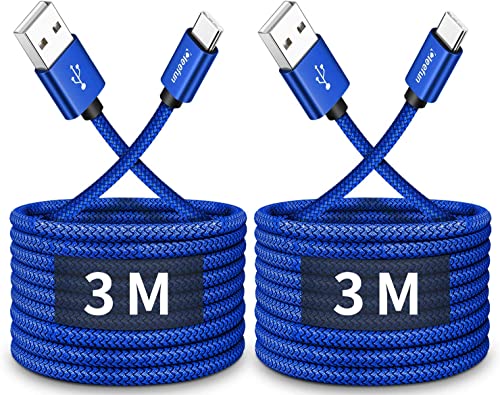 CLEEFUN USB C Kabel [3M 2Stück], Robust Ladekabel USB C, 3A Schnellladekabel für iPhone 15/15 Plus/15 Pro Max, Galaxy S24 S23 S22 S21 S20 S10, A15 A14 A13 A55 A54 A53 A52 A51 A50 usw von CLEEFUN