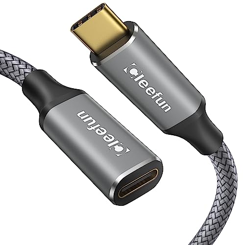 CLEEFUN USB C Verlängerung 1M, USB 3.1 Typ C Stecker auf Buchse Verlängerungskabel Unterstützt 10Gpbs Sync 100W Lade für PSVR2 MacBook Air, Galaxy S23/S22/S21, Tab S8, Pixel 7/6, Pad, USB-C Hub,Kabel von CLEEFUN