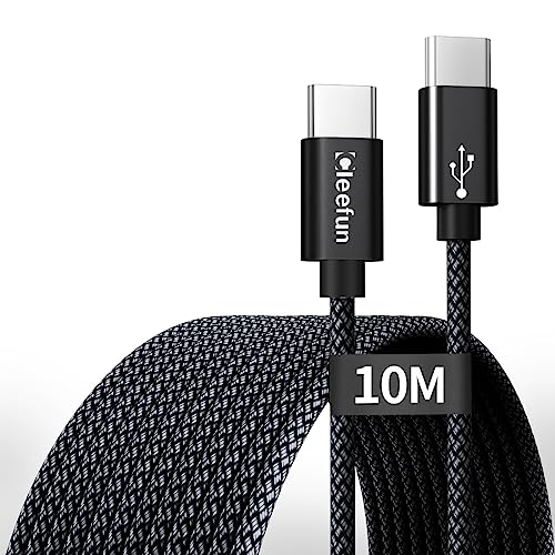 CLEEFUN USB C auf USB C Kabel 10M 60W(20V/3A), USB 2.0 auf USB C Ladekabel, Schnelladekabel für Samsung Galaxy S23 S22 S21 S20, i-Pad Pro/Air, Mac-book Pro/Air, Google Pixel 7/7 Pro/6/6a von CLEEFUN