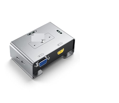 Audio-Video-Umschaltbox, HDMI + VGA zu VGA KVM Switch 2x1 1080P 60Hz Video Switcher for PC Laptop PS3/4/5 Xbox zu TV Monitor Projektor für PC, TV, Projektor, DVD/Blu-ray-Player (Color : Beige, Size von CLEIDE
