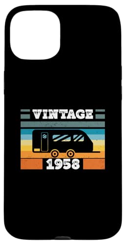 Campingwagen Camping Jahrgang 1958 Geburtstags Wohnwagen Hülle für iPhone 15 Plus Campingwagen Camping Jahrgang 1958 Geburtstags Wohnwagen Hülle für iPhone 15 Plus von CLICK-HERE for more Caravan-Trailer Birthday Shirt