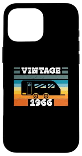 Campingwagen Camping Jahrgang 1966 Geburtstags Wohnwagen Hülle für iPhone 16 Pro Max Campingwagen Camping Jahrgang 1966 Geburtstags Wohnwagen Hülle für iPhone 16 Pro Max von CLICK-HERE for more Caravan-Trailer Birthday Shirt