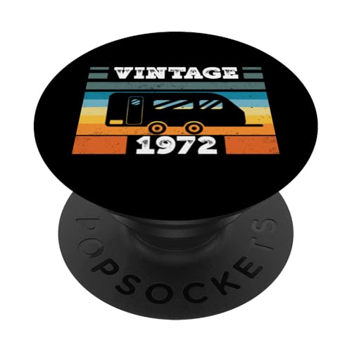Campingwagen Camping Jahrgang 1972 Geburtstags Wohnwagen PopSockets Klebender PopGrip Campingwagen Camping Jahrgang 1972 Geburtstags Wohnwagen PopSockets Klebender PopGrip von CLICK-HERE for more Caravan-Trailer Birthday Shirt