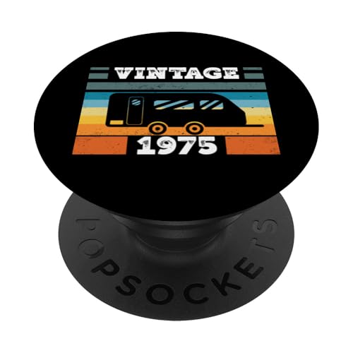 Campingwagen Camping Jahrgang 1975 Geburtstags Wohnwagen PopSockets Klebender PopGrip Campingwagen Camping Jahrgang 1975 Geburtstags Wohnwagen PopSockets Klebender PopGrip von CLICK-HERE for more Caravan-Trailer Birthday Shirt