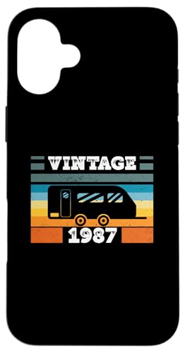 Campingwagen Camping Jahrgang 1987 Geburtstags Wohnwagen Hülle für iPhone 16 Plus Campingwagen Camping Jahrgang 1987 Geburtstags Wohnwagen Hülle für iPhone 16 Plus von CLICK-HERE for more Caravan-Trailer Birthday Shirt