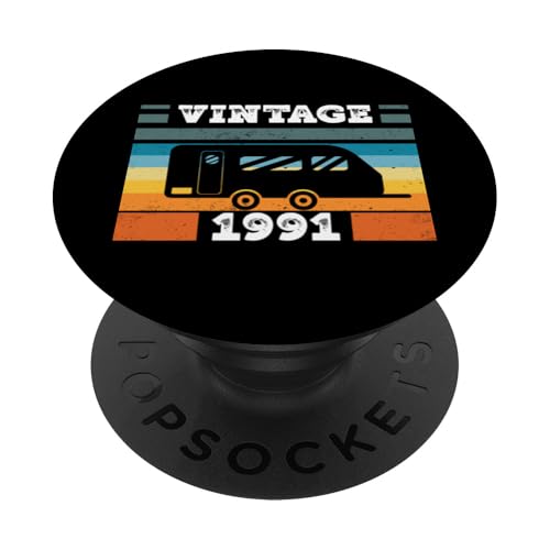 Campingwagen Camping Jahrgang 1991 Geburtstags Wohnwagen PopSockets Klebender PopGrip Campingwagen Camping Jahrgang 1991 Geburtstags Wohnwagen PopSockets Klebender PopGrip von CLICK-HERE for more Caravan-Trailer Birthday Shirt