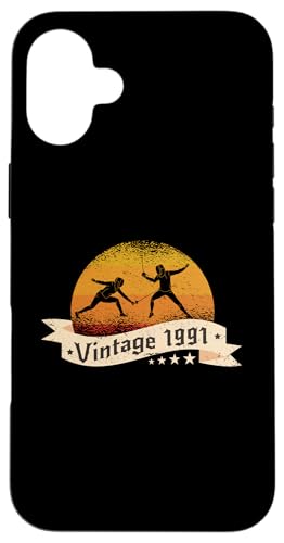 Fechter Jahrgang 1991 Geburtstag Fechtsport Fechten Hülle für iPhone 16 Plus Fechter Jahrgang 1991 Geburtstag Fechtsport Fechten Hülle für iPhone 16 Plus von CLICK-HERE for more Fencing Birthday Shirts