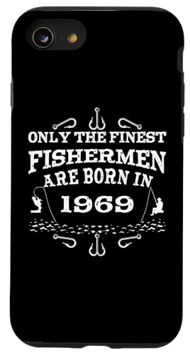Angler Jahrgang 1969 Geburtstag geboren Angelzubehör Angeln Hülle für iPhone SE (2020) / 7 / 8 von CLICK-HERE for more Fishing Birthday Shirts