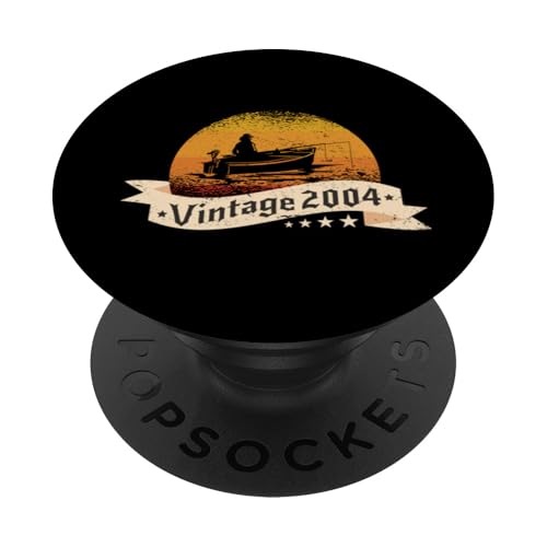 Angler Jahrgang 2004 Geburtstag Angelboot Angelrute Angeln PopSockets Klebender PopGrip Angler Jahrgang 2004 Geburtstag Angelboot Angelrute Angeln PopSockets Klebender PopGrip von CLICK-HERE for more Fishing Birthday Shirts