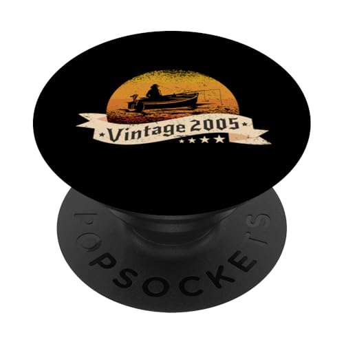 Angler Jahrgang 2005 Geburtstag Angelboot Angelrute Angeln PopSockets Klebender PopGrip Angler Jahrgang 2005 Geburtstag Angelboot Angelrute Angeln PopSockets Klebender PopGrip von CLICK-HERE for more Fishing Birthday Shirts