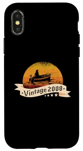 Angler Jahrgang 2008 Geburtstag Angelboot Angelrute Angeln Hülle für iPhone X/XS Angler Jahrgang 2008 Geburtstag Angelboot Angelrute Angeln Hülle für iPhone X/XS von CLICK-HERE for more Fishing Birthday Shirts