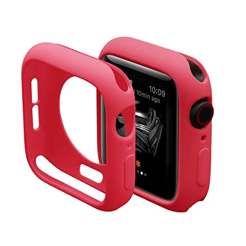41mm weiches Flexibles TPU-Uhrengehäuse kompatibel mit Apple Watch Series 4/5/6/SE, vollständiger Schutz, Kratzfest, ultradünne TPU-Schutzhülle für iWatch,Rot von CLIPPER GUARDS