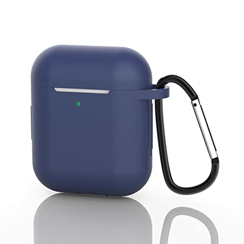 Upgrade Cover für Airpods 2 Hülle mit Schlüsselanhänger, Vollständiges Silikon Skin Zubehör für Frauen Männer Mädchen mit Apple AirPods 2 Hülle, Stoßfeste weiche Silikonhülle, Mitternachtsblau von CLIPPER GUARDS