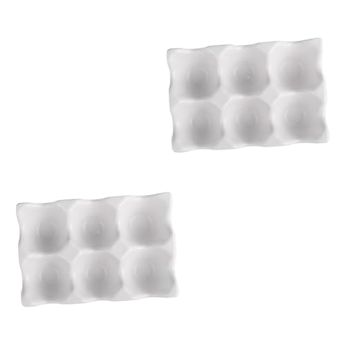 2 Stück 6 Eierkartons Eierbehälter Für Kühlschrank Eieraufbewahrungsbehälter Für Den Kühlschrank Besteck-organizer in Der Schublade Eierhalter Eierplatte Weiß Lebensmittel von CLISPEED
