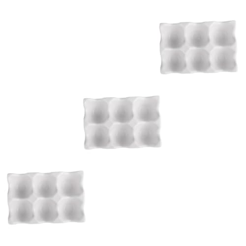 3 Stück 6 kühlschrankdeo kühlschranklampe Lebensmittelbehälter Eierhalter Eierschale mit 6 Gittern praktische Eierablage Geschirr Eierregal Eierbecher Container Tablett Weiß von CLISPEED