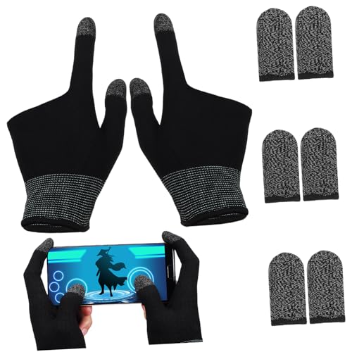 CLISPEED 1 Satz Kupferfaserfingerabdeckung rutschfest Beschützer Handy, Mobiltelefon Berühren Bildschirm Handschuhe Zum Touchscreen-Handschuhe Fingerhandschuh Graphen Schwarz von CLISPEED