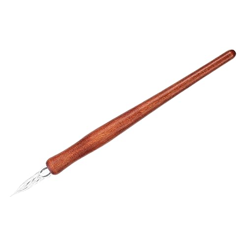 CLISPEED 1 Stück Dip-Stift Tauchstift zum Zeichnen Stilvoll alt Füller Brille Stift schreibutensilien kalligraphie-stifte schtift pens stylischer Dip-Pen Tauchstift aus Holz hölzern Coffee von CLISPEED