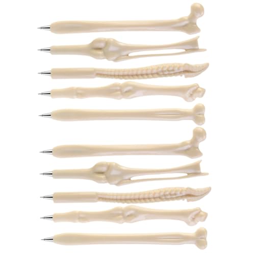 CLISPEED 10 Stück Knochenstift Albern Stifte Farbe Ungewöhnliche Kugelschreiber Skelett-stift Kugelschreiber in Knochenform Mehrfarbig Kugelschreiber Großpackung Blau Halloween Abs Weiß von CLISPEED