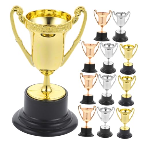 CLISPEED 12 Stück Trophäenspielzeug Siegertrophäen Kindergarten Auszeichnungstrophäen Pokal Show Kinderauszeichnungsmedaillen Für Kleinkinder Mini Turniertrophäe Wiederverwendbar von CLISPEED