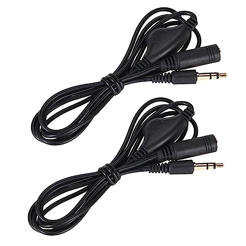 CLISPEED 2 Stück Audio-Verlängerungskabel aux kabel für auto Kopfhörer drinnen Ersatz-Audiokabel Jack flaschenzug Audioverlängerungskabel Audiokabel für Telefon Kupfer Schwarz von CLISPEED