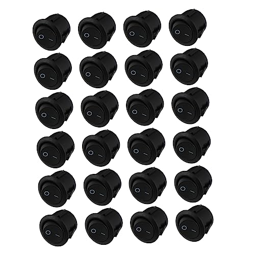 CLISPEED 24Pcs 2 Boots schalter elektronik zubehör boot zubehör Silberkontaktschalter boat accessories Kupferschalter an aus Schalterplatte für Boot Auto Leistung Bootswippe Plastik Black von CLISPEED
