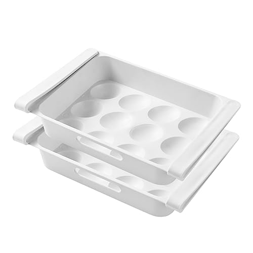 CLISPEED 2er-box Kühlschrank Aufbewahrungsbox Kühlschrank Eierschublade Kühlschrankschubladen Eierschublade Für Kühlschrank Kühlschrank-organizer-behälter Platzsparer Lagerregal Weiß Hund von CLISPEED