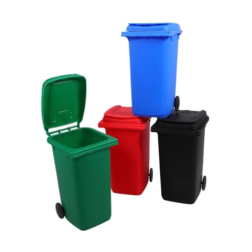 CLISPEED 4 Stück Mini-mülleimer-stifthalter Rosa Winzig Miniatur -mülleimer Büro Fall Schlanker Mülleimer Mit Deckel Karikatur Miniatur-mülltonne Desktop-papierkorb Klein Behälter Plastik von CLISPEED